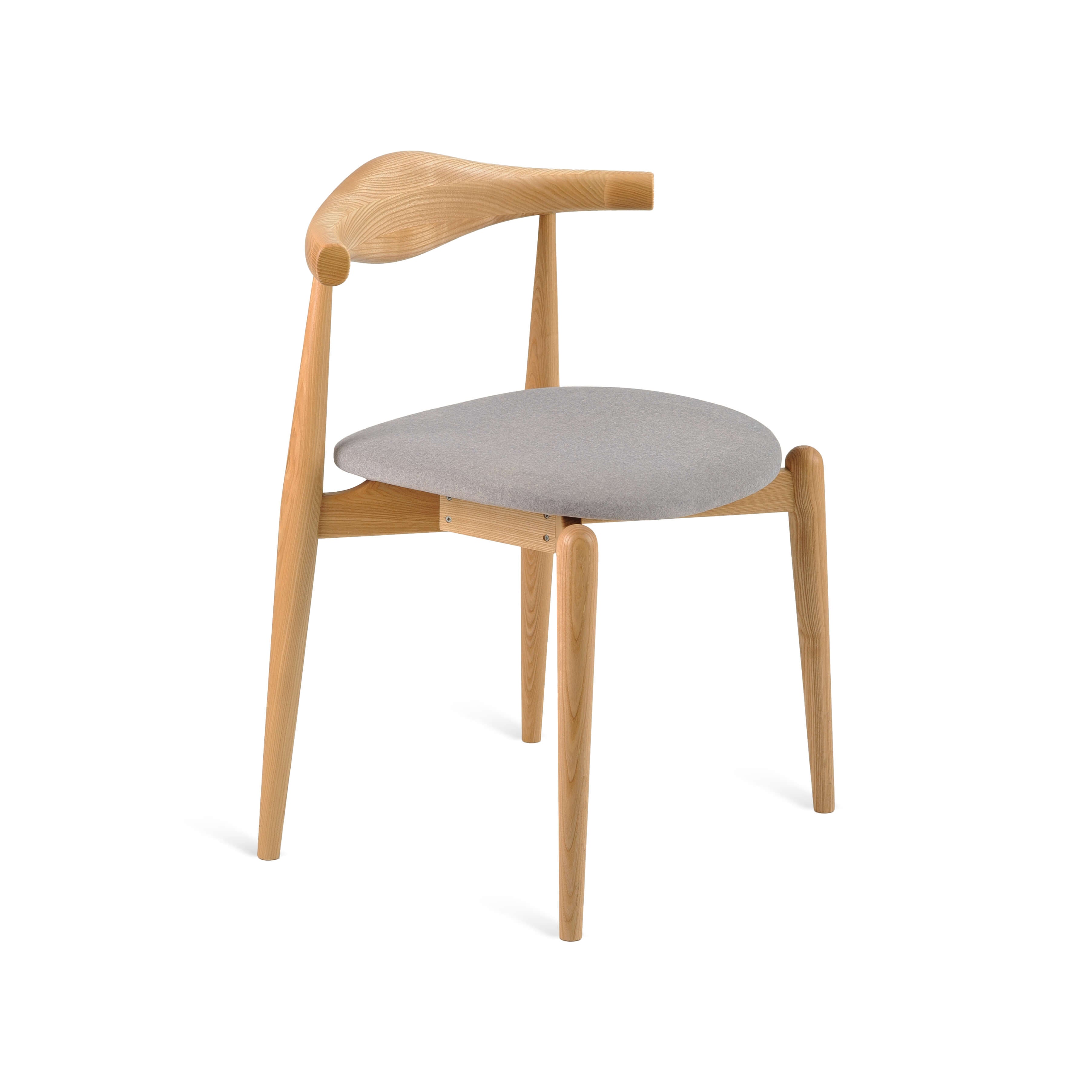 Lagom Dining Chair in Olive Ash – side profile highlighting ergonomic shape and slim lines