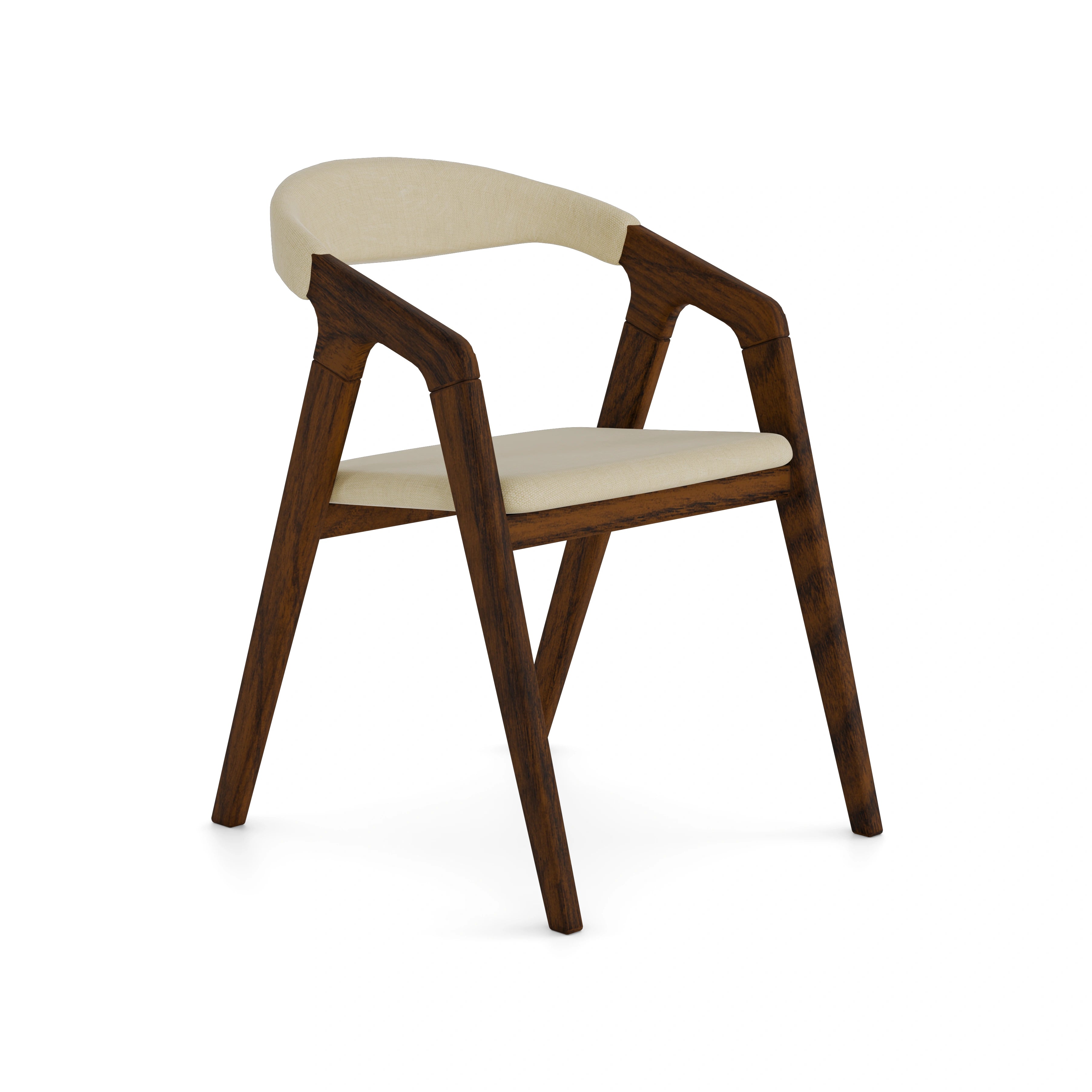 Bridge Dining Chair (Dark Walnut / Beige)