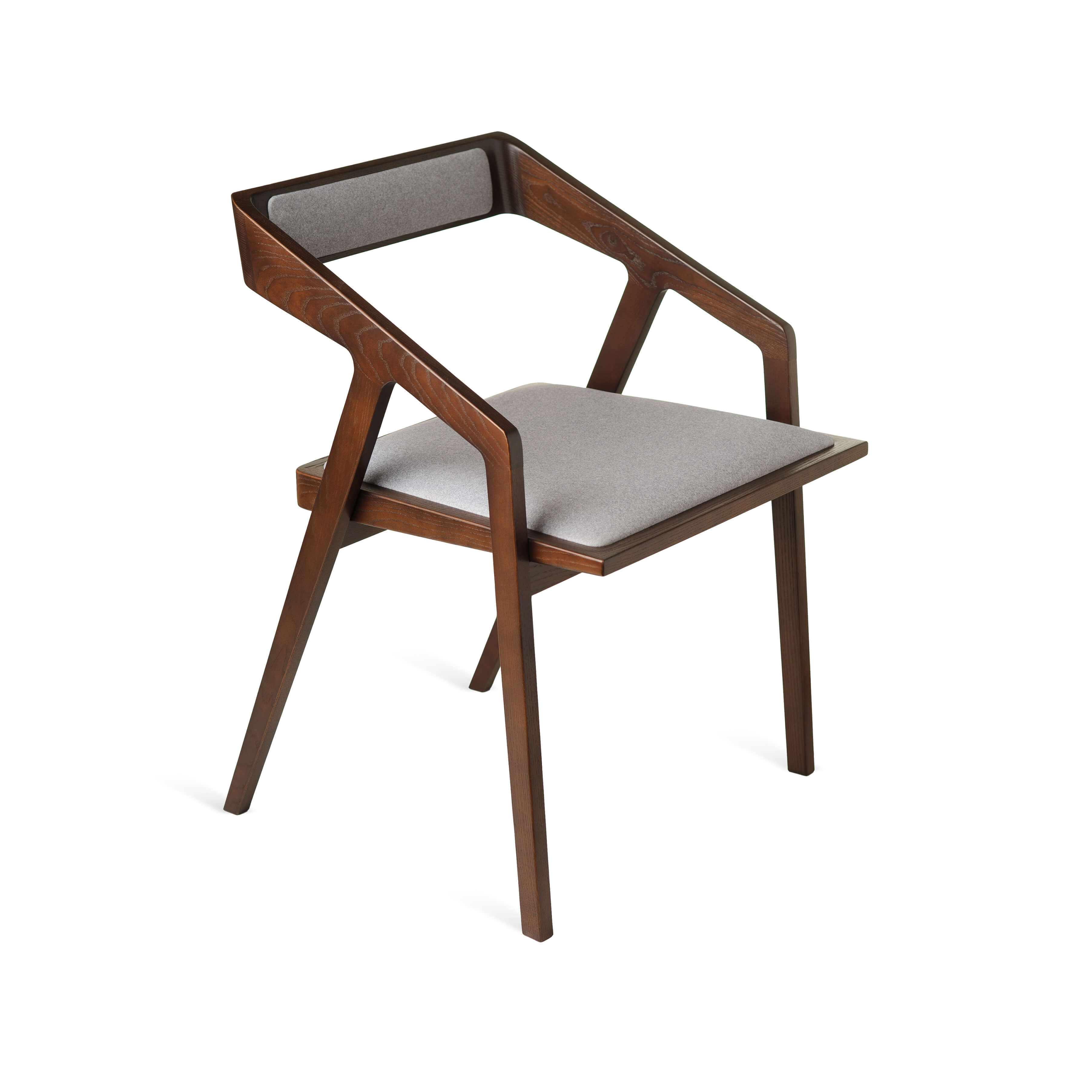 Greenwich Dining Chair in Dark Walnut with beige upholstery