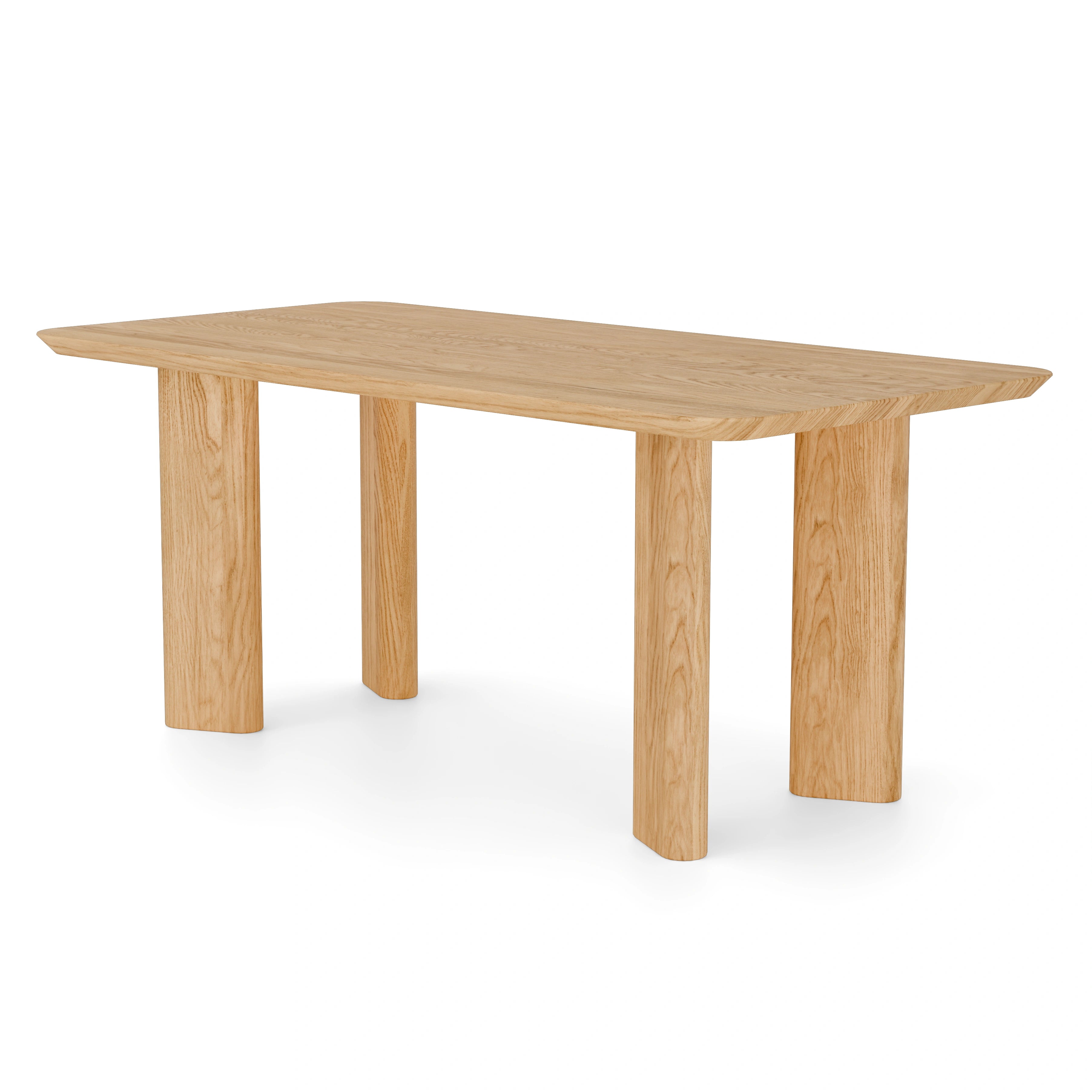 Coin dining table rectangular 72 inch in Olive Ash, front angle view - Verdant Furniture