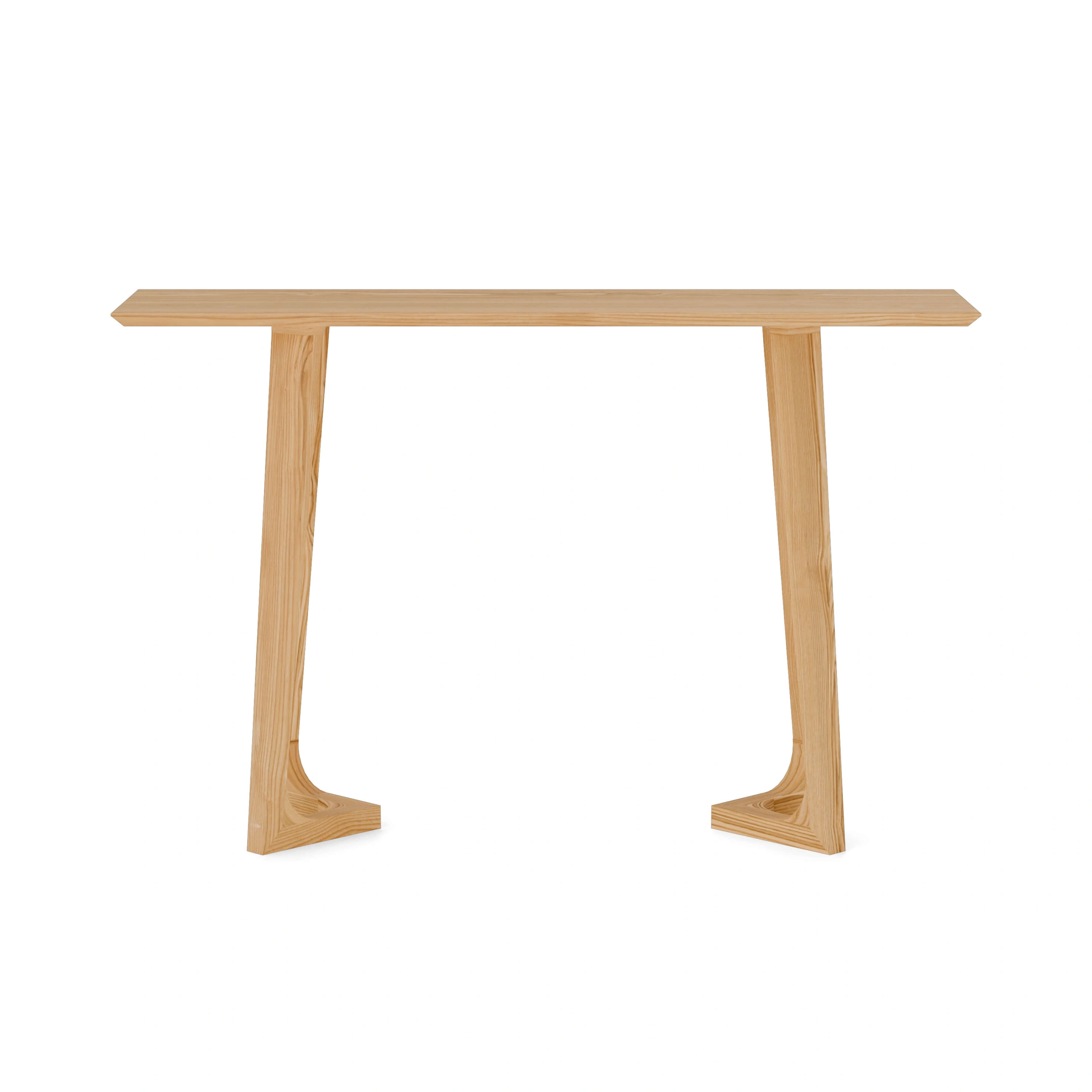 Olive ash Harlton console table side view minimalist design - Verdant Furniture