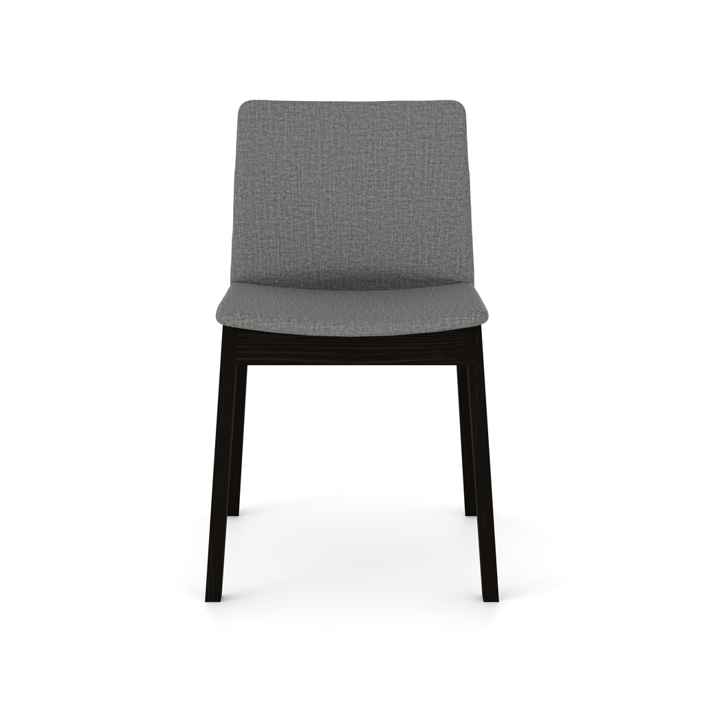 Black Matte Harlton Chair front view with dark grey seat