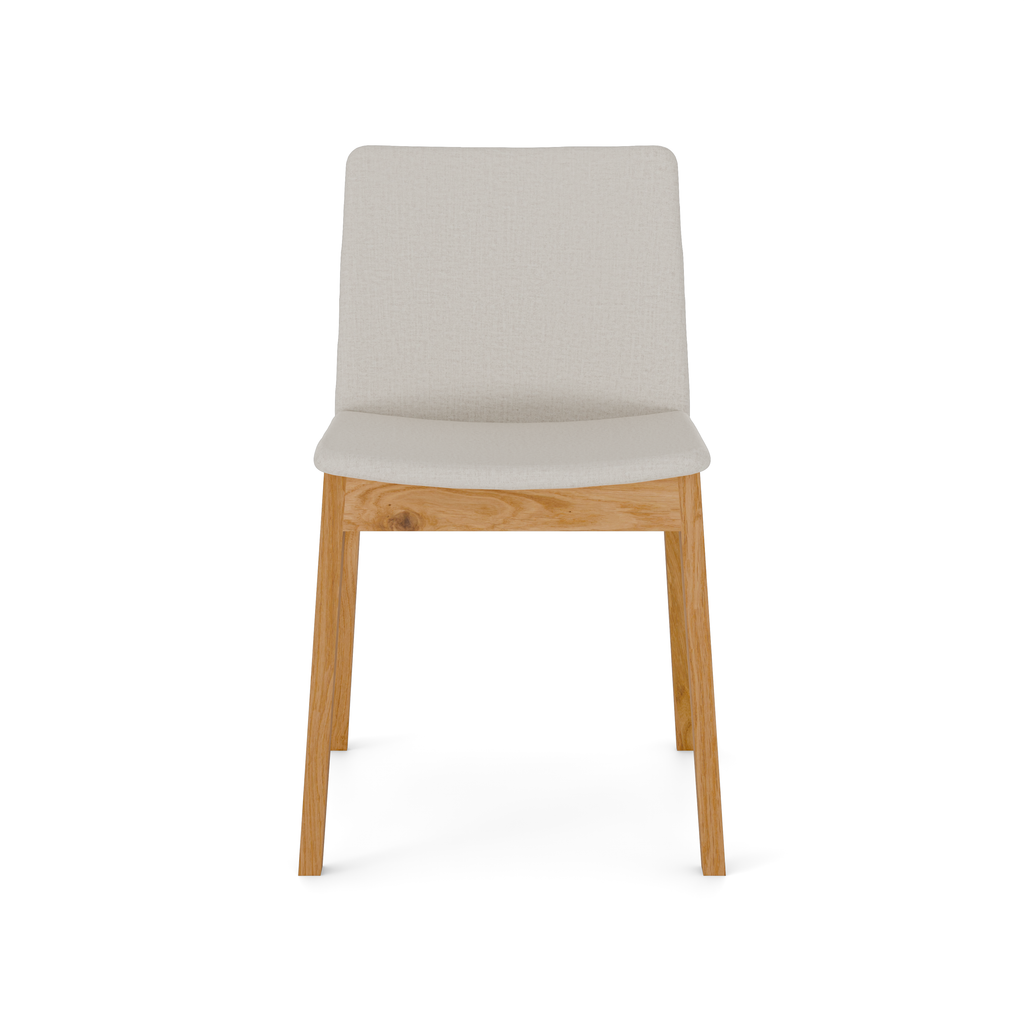 Natural Oak Harlton Chair front view with grey seat