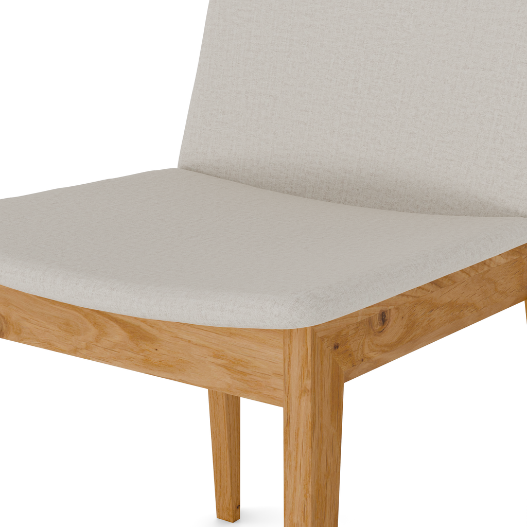 Close-up – oak wood grain and grey upholstery texture