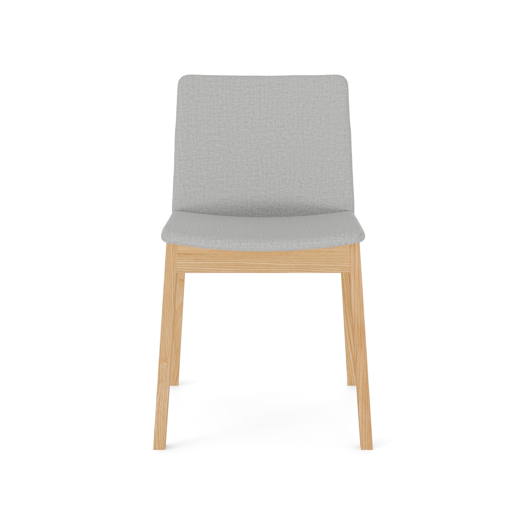 Olive Ash Harlton Chair front view with beige seat and clean silhouette