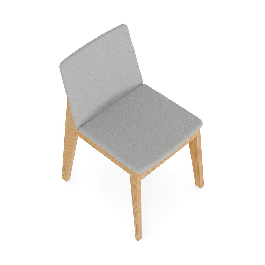 Detail of grey upholstery and olive ash grain