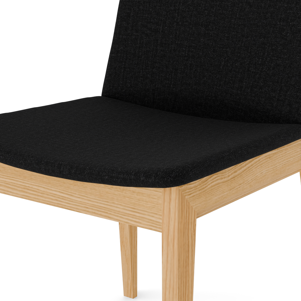 Olive Ash chair joinery and fabric texture detail