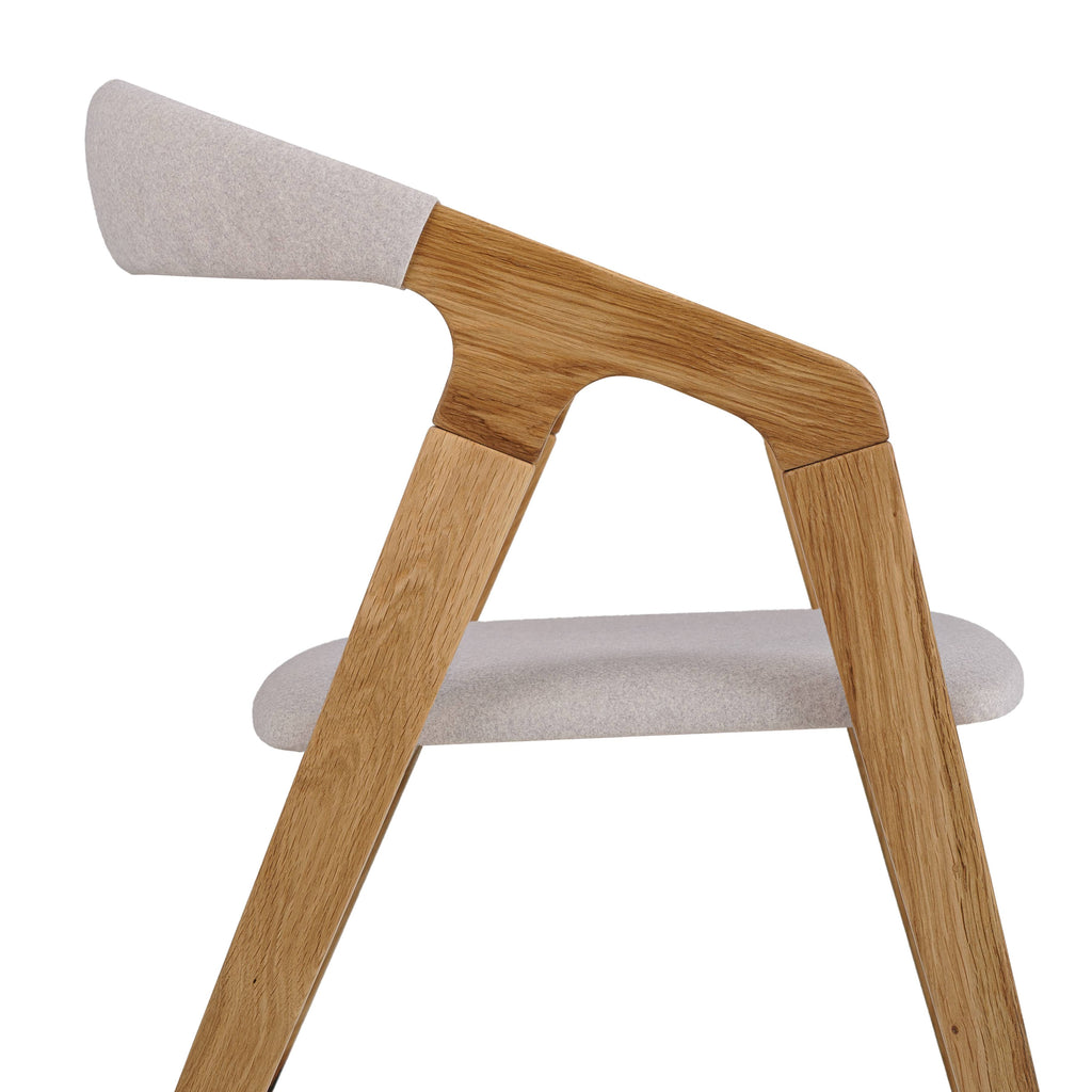 Detail shot – oak joinery and beige upholstery texture