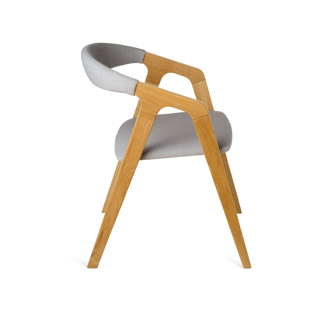 Olive Ash dining chair side view – clean Scandinavian design