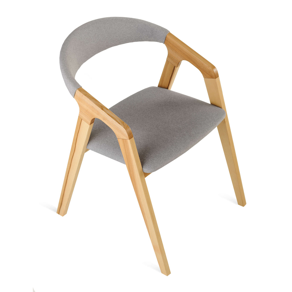 Close-up – Olive Ash grain texture and grey fabric upholstery