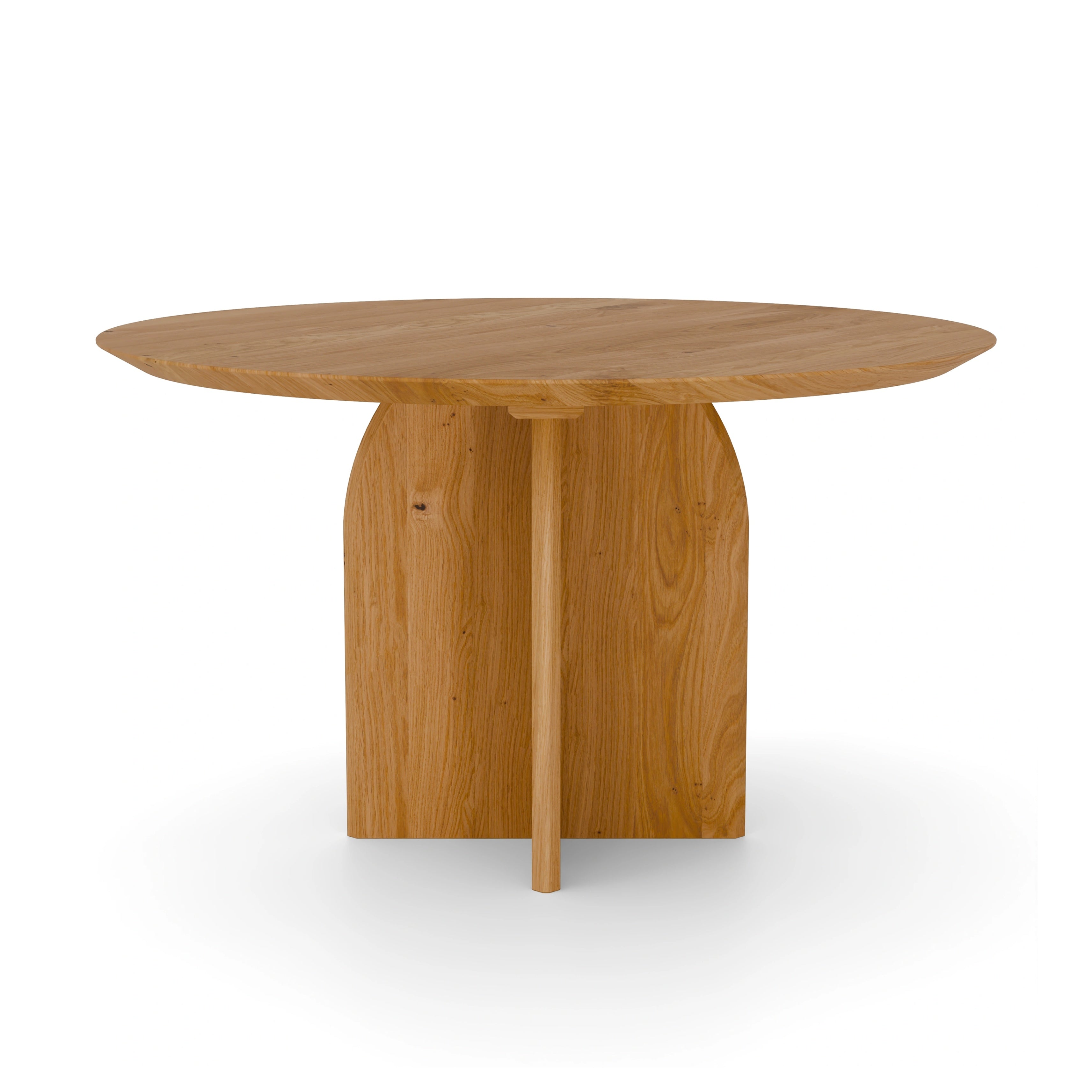 Quebec Round Dining Table 52" in Natural Oak – compact round oak dining table